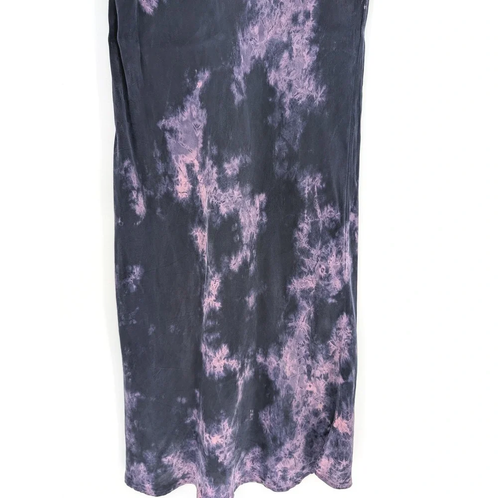 Stateside Tie Dye Midi Slip Skirt Womens S Purple Black Boho Indie Festival Chic